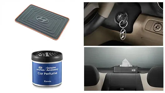 Premium Car Accessories Bundle - Tissue Box | Dashboard Mat | Key Chain | Eternia