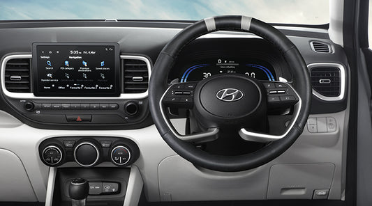 STEERING WHEEL COVER - BLACK & GREY