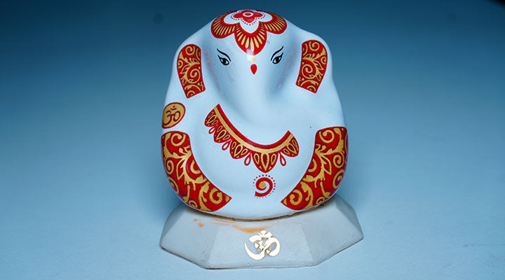 LordGaneshCeramicRedAndWhite